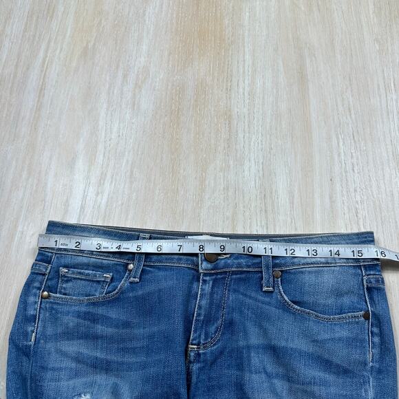 Paige Jimmy Jimmy Skinny Mid Rise Distressed Stretch Casual Blue Denim Jeans 25 - Picture 5 of 14